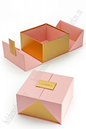 Коробки квадратные 2 в 1, 21,5*21,5*12,5 см (SF-7427) розовый