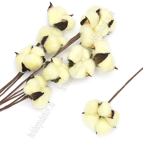 Веточки 30 см; 10 шт &amp;quot;Хлопок&amp;quot; (SF-1910) желтый