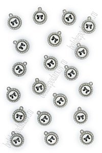 Подвеска металл &quot;Бантик&quot; (20 шт) SF-7343, черный/серебро