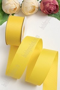 Лента репсовая 4 см*20 ярд &quot;1 сорт&quot; (SF-1349) желтый №132