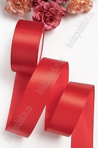 Лента атласная 4 см*25 ярд (SF-1356) красный №026