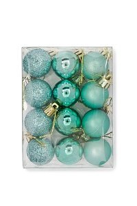 Набор новогодних шаров 3 см (12 шт) SF-7334, аквамариновый №7