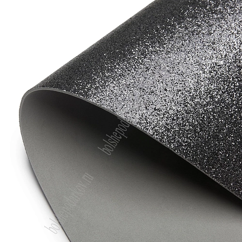 Фоамиран глиттерный 2 мм, 40*60 см Premium (10 листов) SF-3010, черное серебро