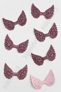 Патч с блестками 4,5*3 см &quot;Крылья&quot; (20 шт) SF-1899, разноцветный №2