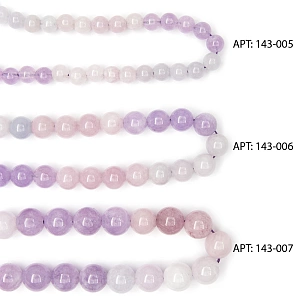 Бусины круглые на нитке 6 мм (SF-7590) кварц фиолетовый