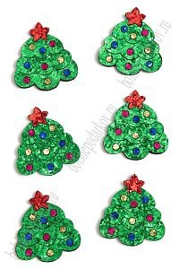 Лазерная вырубка из кожзама &quot;Ёлочка&quot; 3,7*4 см (10 шт) несклеенная