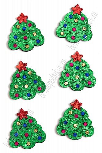 Лазерная вырубка из кожзама &amp;quot;Ёлочка&amp;quot; 3,7*4 см (10 шт) несклеенная