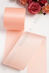 Лента атласная 7,5 см*25 ярд (SF-1370) персиковый №07 Лента атласная 7,5 см*25 ярд (SF-1370) персиковый №07