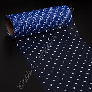 Фатин в горошек 15 см*10 ярд (SF-2941) синий №24