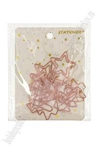 Скрепки декоративные "Елочка и звездочка" 3 см (10 шт) SF-7837, розовое золото