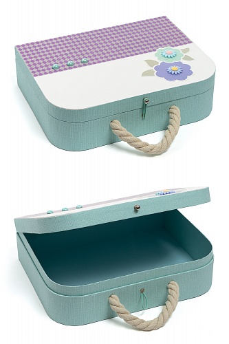 Подарочная коробка-чемоданчик 30,5*23,5*8,3 см (SF-5676) аквамариновый