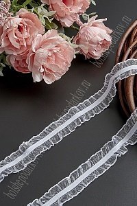Тесьма с резинкой 2,5 см*10 ярд (SF-587) белый