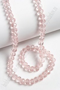 Бусины стеклянные, прозрачные, на леске "Rondelle" 6 мм (SF-659) розовый №95