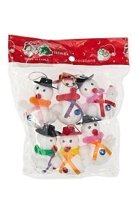 Новогодние украшения 5 см "Снеговик" (6 шт) SF-3505