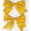 Новогодние банты (2 шт) SF-1698, желтый/золото
