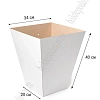 Коробка переноска для цветов L (с дном) 20*34*40 см, белый-крафт