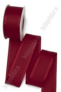 Лента репсовая с атласным краем 4 см*20 ярд (SF-7354) бордовый №37