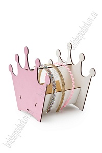 Подставка для ободков 23*20*15 см "Корона" розовый