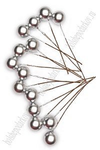 Ягодка на веточке 12 мм (100 шт) SF-021, серебро Ягодка на веточке 12 мм (100 шт) SF-021, серебро