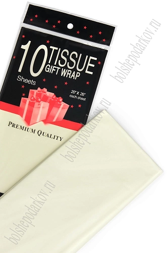 Бумага тишью 50*66 см (10 листов) SF-914, кремовый №9064