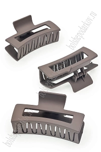 Крабики для волос матовые 8,5*4,5 см (12 шт) SF-7980, капучино