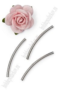 Трубочка для бижутерии 30 мм*2 мм (50 шт) SF-7666, светлое серебро №3