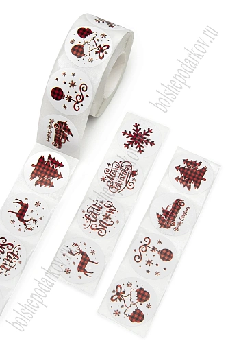 Наклейки в рулоне &amp;quot;Merry Christmas&amp;quot; 2,5 см (500 шт) SF-7839, №30