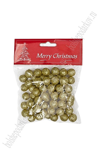 Новогоднее украшение &amp;quot;Шарик&amp;quot; 1,5 см (70 шт) SF-1680, золото