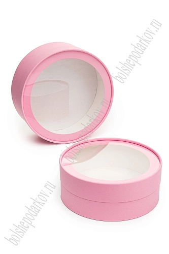 Коробки круглые 2 в 1, 21*8,5 см, розовый