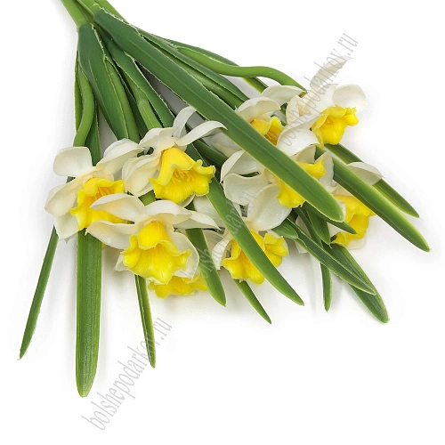 Веточка декоративная 31 см &amp;quot;Нарцисс&amp;quot; (SF-8135) белый №1