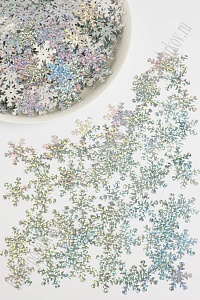Пайетки &quot;Снежинки&quot; 2,5 см*500 гр (SF-1135) серебро №50112