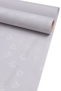 Пленка для цветов в рулоне &quot;Сердечко&quot; 58 см*10 м (SF-7063) фиолетовый №034