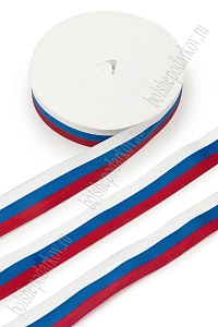 Лента 3,5 см*50 м &quot;Триколор&quot; (019 Р)