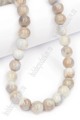 Бусины круглые на леске 10 мм (SF-8085) агат имитация микс №4