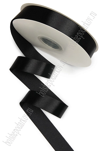 Лента атласная 2,5 см*100 ярд (SF-5925) черный №039