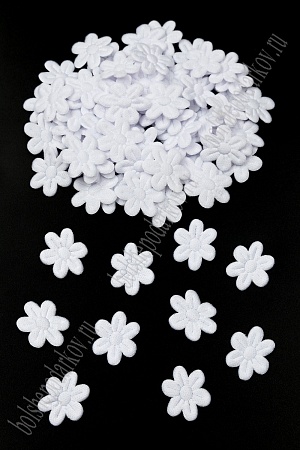 Цветочки тканевые 2 см (100 шт) SF-7729, белый №1