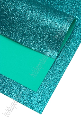 Фоамиран глиттерный А4, 2 мм Premium (10 листов) SF-1955, бирюзовый №018А