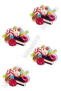 Кабошон-вырубка &quot;Сладости&quot; 3,5*2,7 см (10 шт) SF-5948, №4