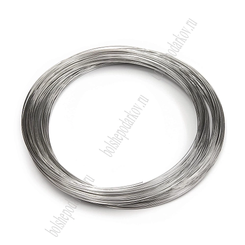 Проволока с эффектом памяти, 115 мм*0,6 мм (SF-7366) темное серебро