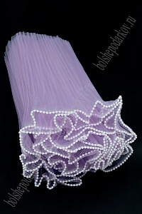 Упаковка для цветов гофрированная с бусинами 26 см*2 м (SF-7857) фиолетовый