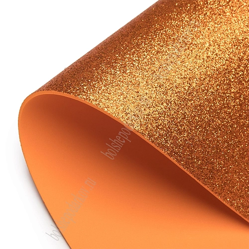 Фоамиран глиттерный 2 мм, 40*60 см Premium (10 листов) SF-3010, медный №004А
