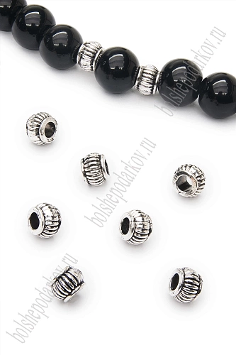 Бусина разделитель 6 мм (20 шт) SF-7750, серебро №43