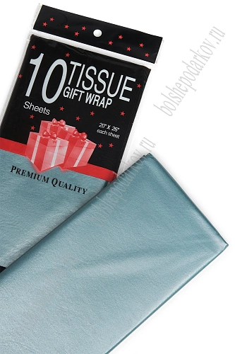 Бумага тишью металлик 50*66 см (10 листов) SF-5155, дымчато-синий