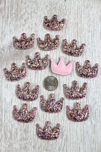 Патч 3D, россыпь пайеток "Корона" 3,7*3,2 см (20 шт) SF-1533, розовый