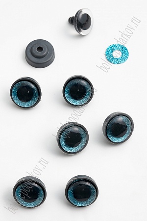 Фурнитура &quot;Глазки для игрушек&quot; 18 мм, с заглушками (20 шт) SF-6095, голубой №5
