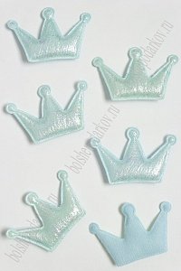Патч с переливом &quot;Корона&quot; 6,5*4,5 см (10 шт) SF-3781, аквамариновый