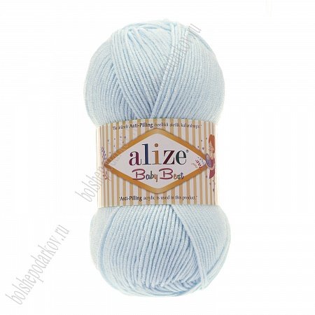 Пряжа &quot;Baby best antipilling&quot; 100 г*240 м (5 шт) светло-бирюзовой №189