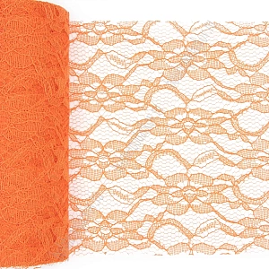 Фатин с узором &quot;Цветы&quot; 15 см*10 ярд (SF-2940) оранжевый №16