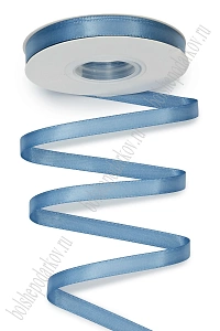 Лента атласная двусторонняя 1 см*25 ярд (SF-7881) голубой №0163