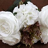 Букет декоративный &amp;quot;Роза с гортензией&amp;quot; 55 см (SF-1549) белый